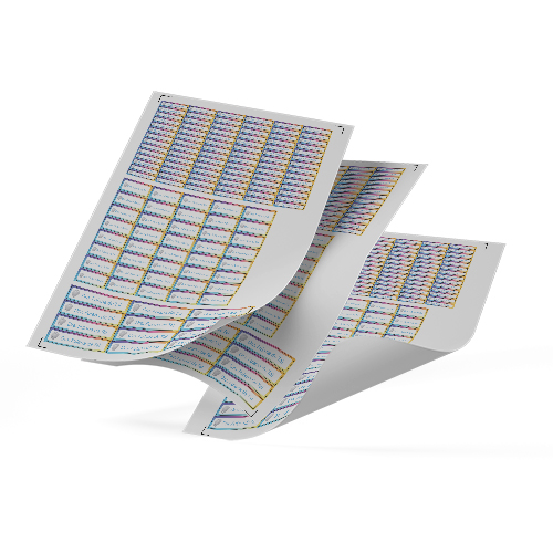 Cartela com 123 adesivo (54 P = 4,5x07cm, 48 M= 4,7x2cm, 21 G = 9,7x2,1cm), Adesivo Vinil com PROLAM.